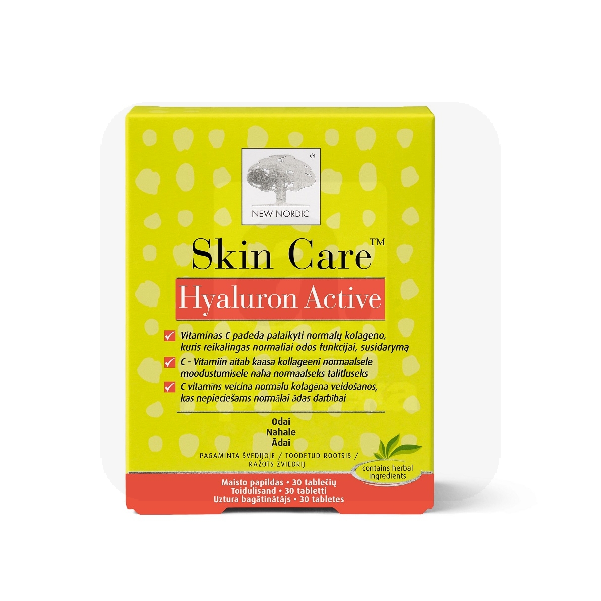 NEW NORDIC SKIN CARE HYALURON ACTIV TBL N30