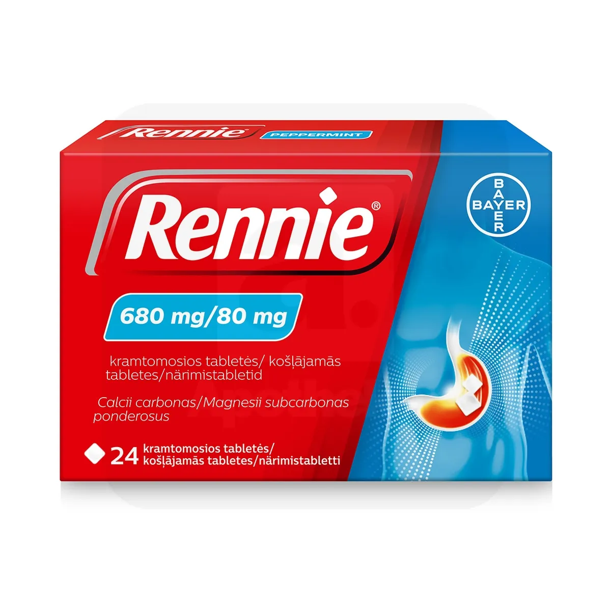 RENNIE NÄRIMISTBL 680MG+80MG N24 - Tootepilt