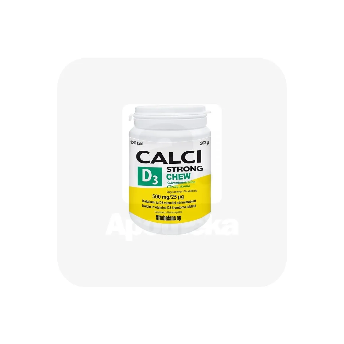 CALCISTRONG+VITAMIIN D3 CHEW LEMON TBL N120 - Tootepilt