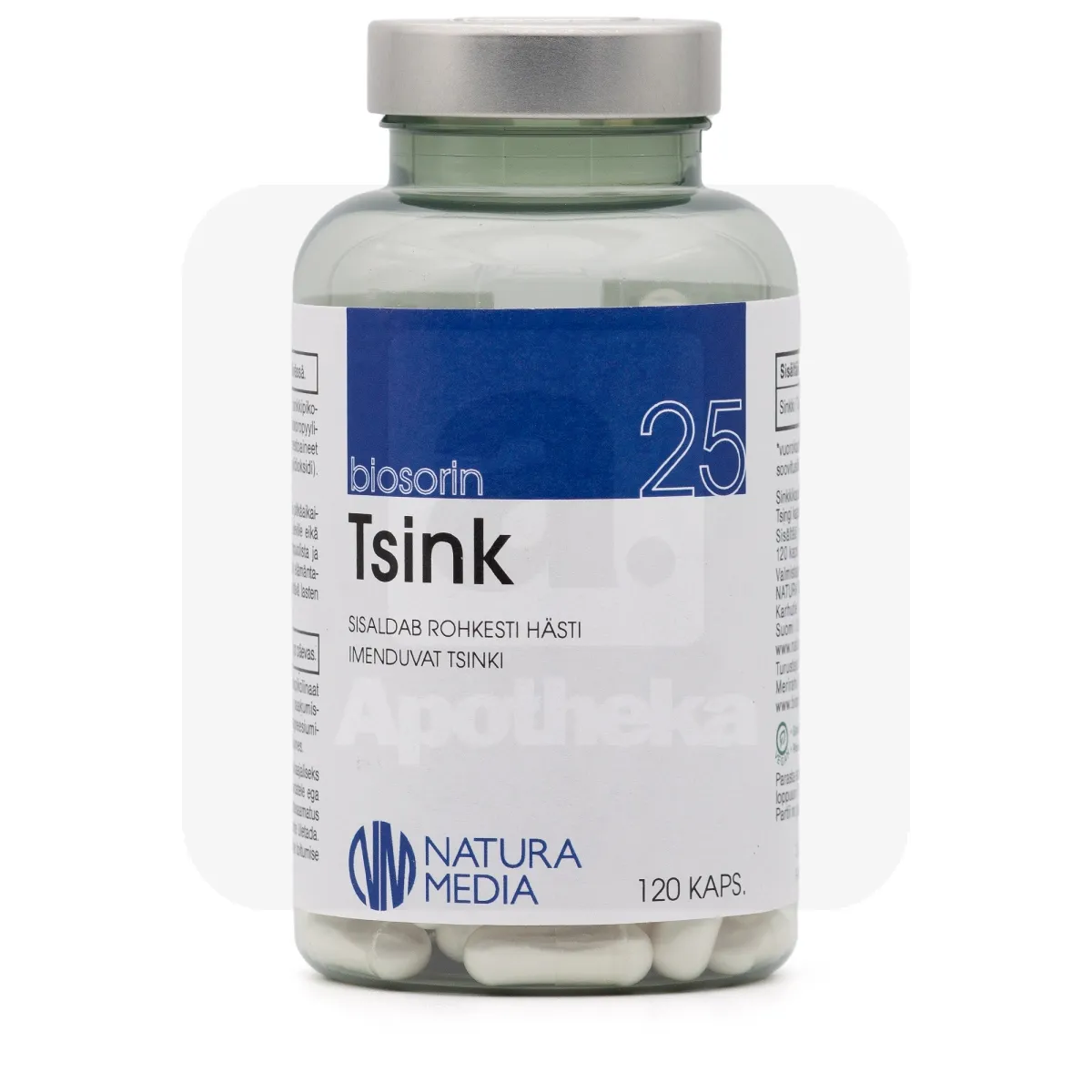 BIOSORIN TSINK KAPSLID 25MG N120 - Tootepilt