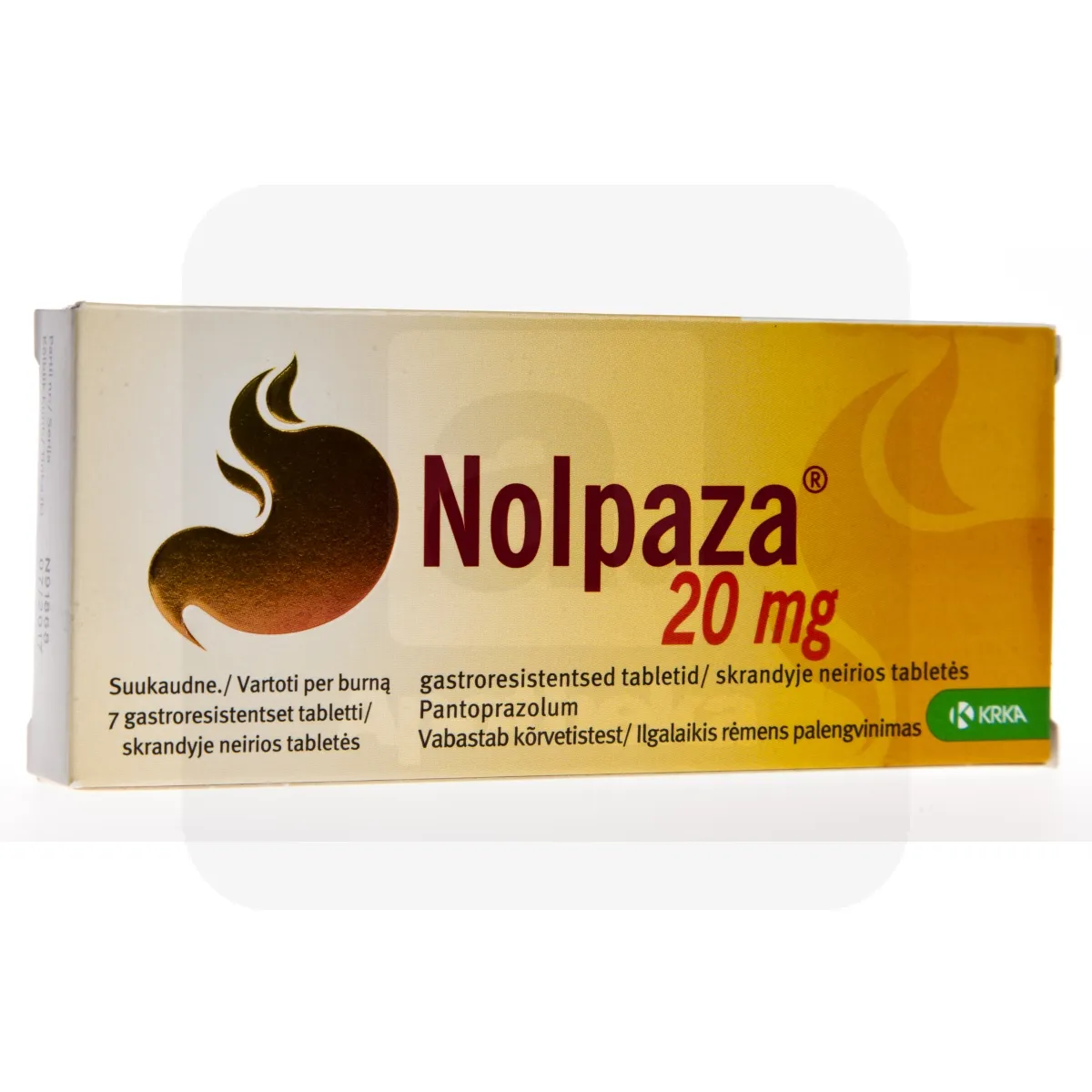 NOLPAZA GASTRORESISTENTNE TBL 20MG N7 - Tootepilt