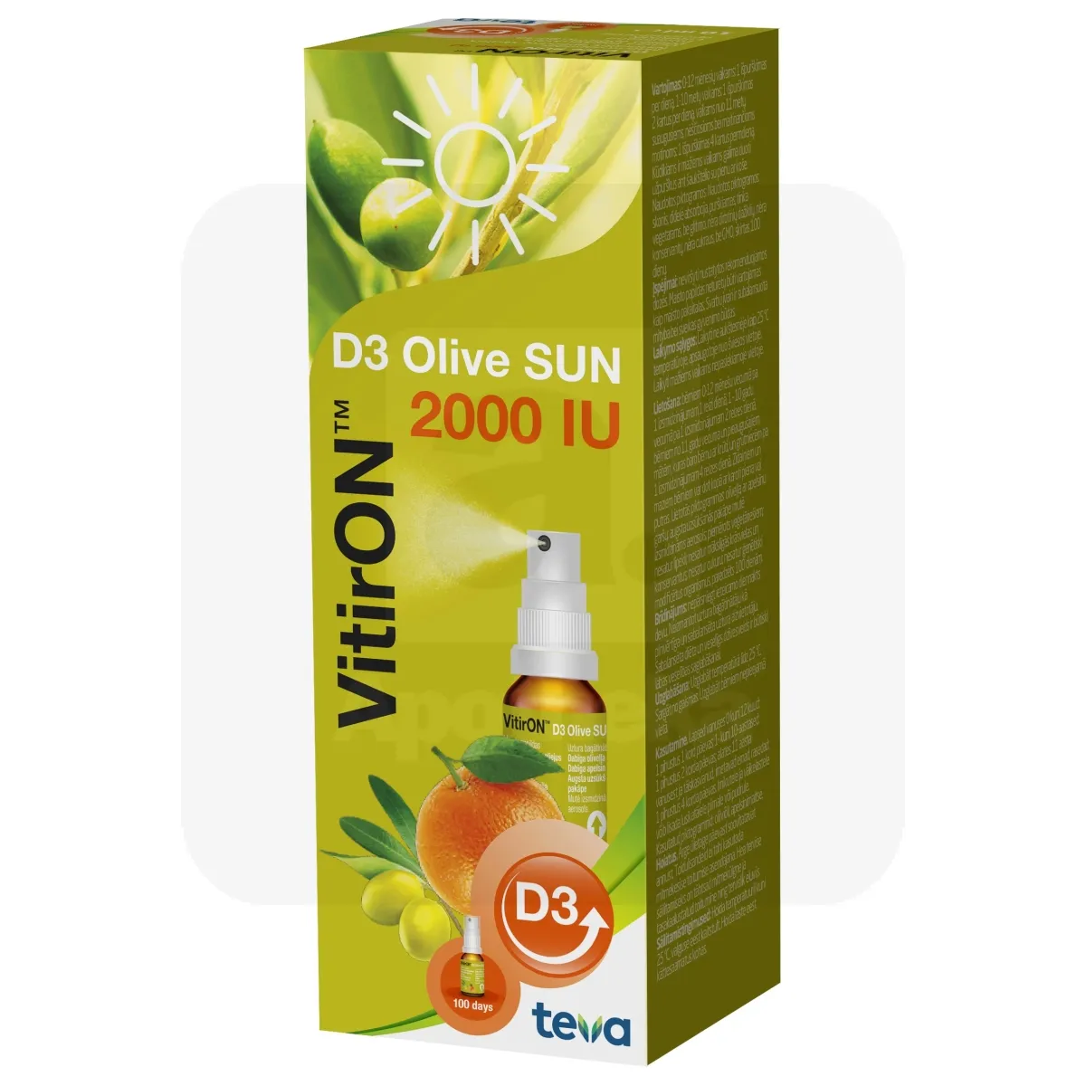 VITIRON D3 OLIVE SUN SPREI 2000IU 10ML - Tootepilt