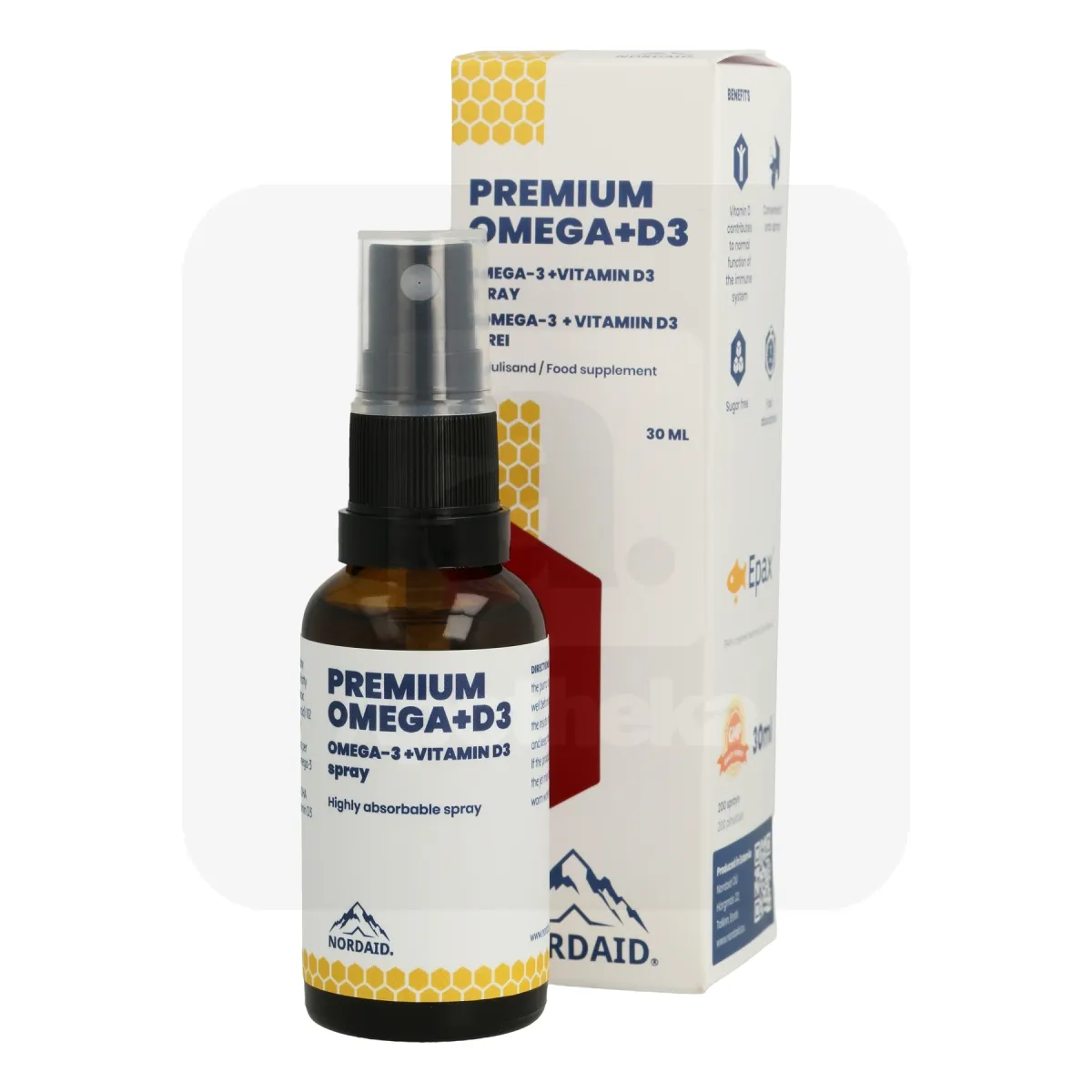 NORDAID PREMIUM OMEGA+D3 SPREI 30ML - Tootepilt