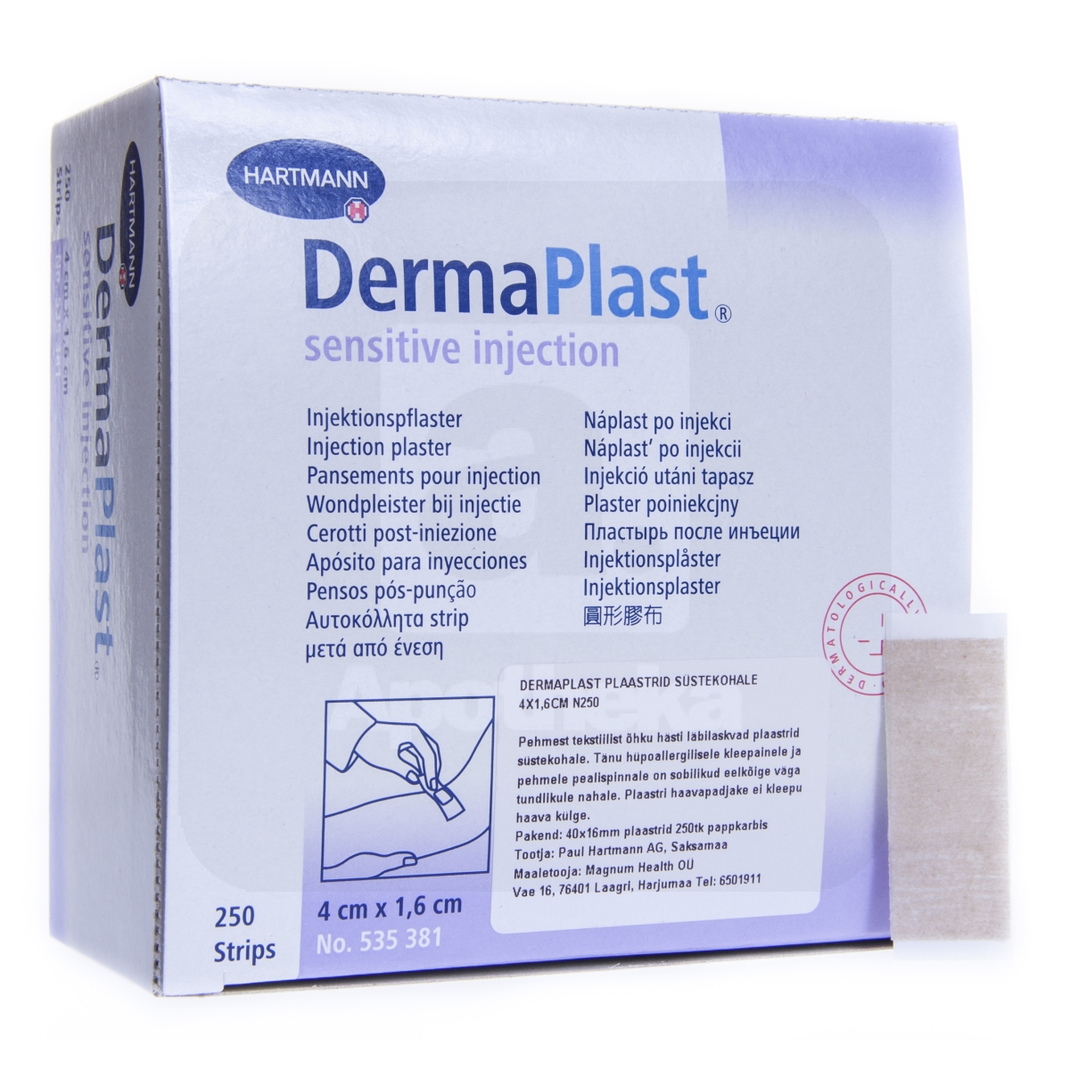 DERMAPLAST PLAASTRID SÜSTEKOHALE 4X1,6CM N250