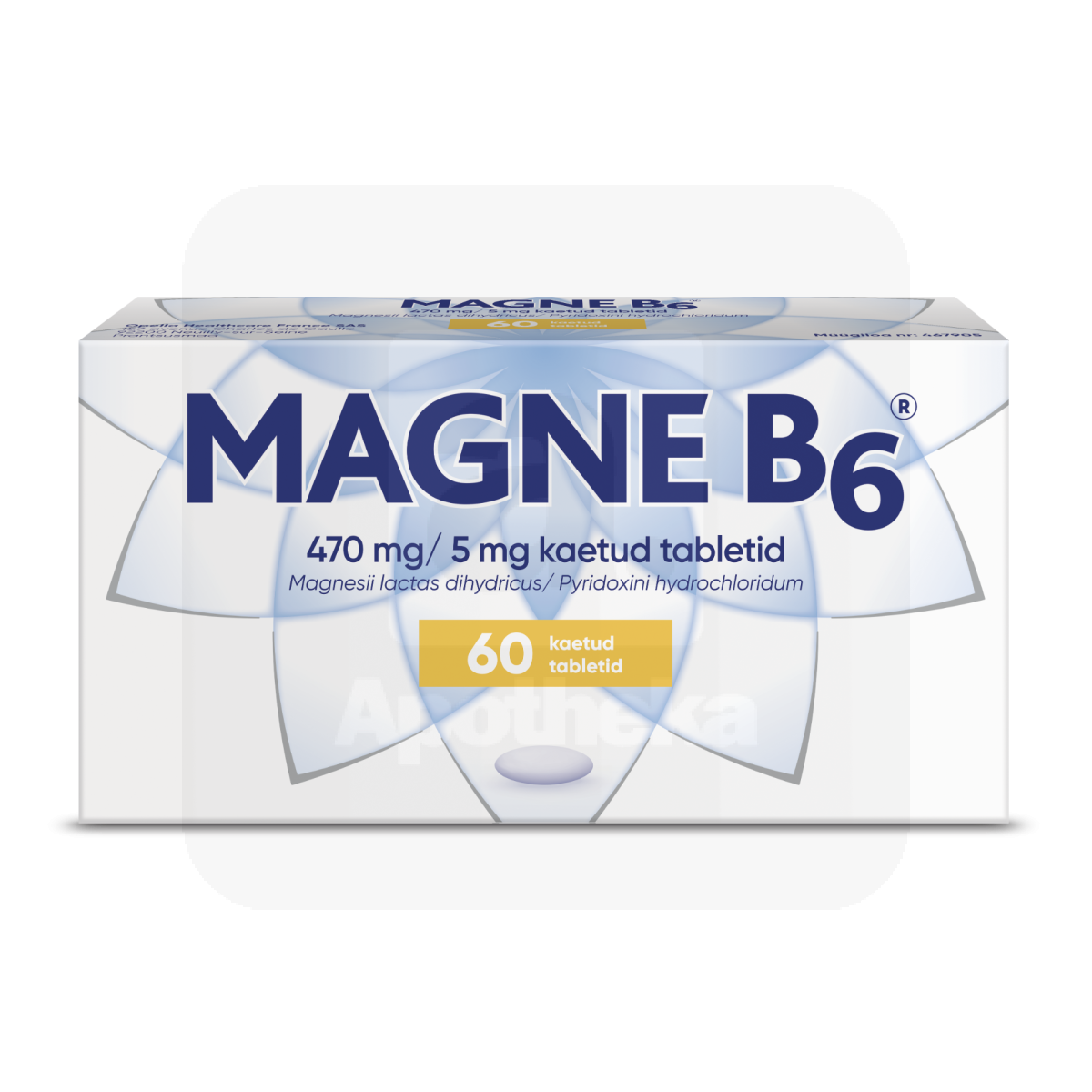 MAGNE B6 KAETUD TBL 5MG+470MG N60 - Tootepilt 1