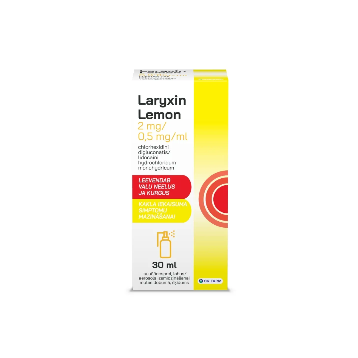LARYXIN LEMON SUUÕÕNESPREI 2MG+0,5MG/ML 30ML N1 - Tootepilt