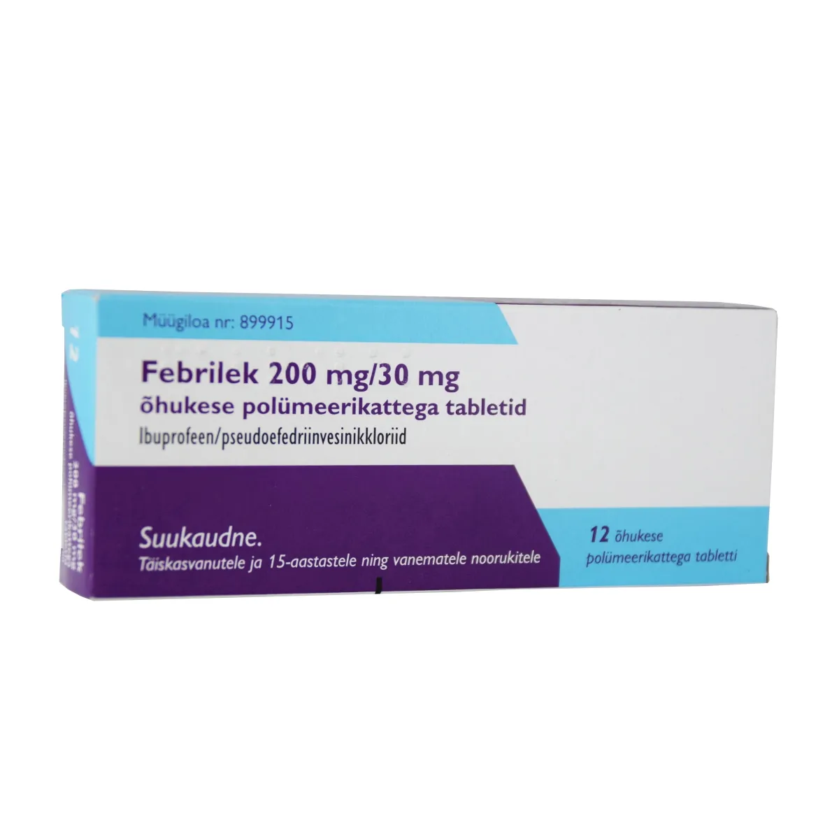 FEBRILEK TBL 200MG+30MG N12 - Tootepilt