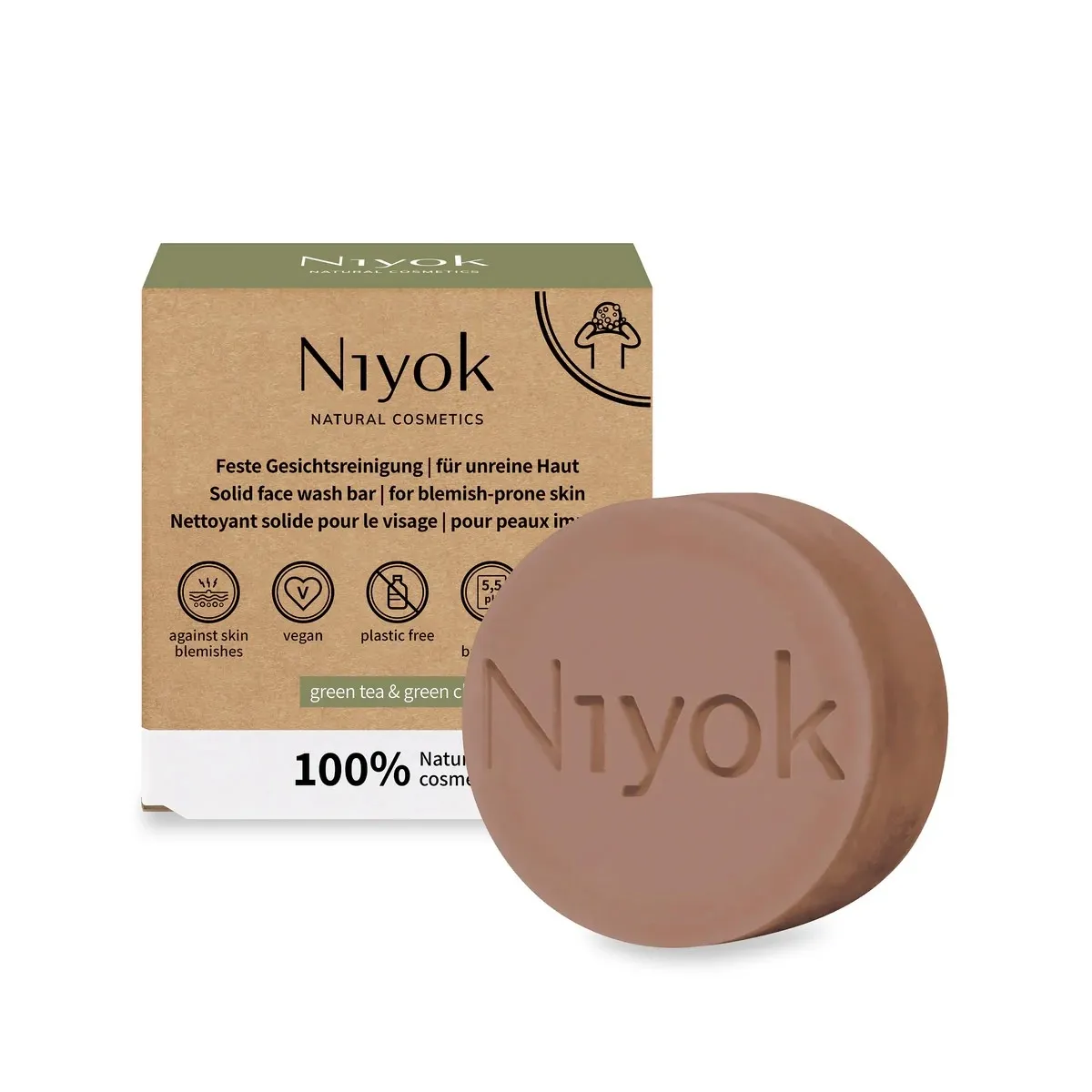 NIYOK TAHKE NÄOPUHASTUSVAHEND PROBLEEMSELE NAHALE 80G - Tootepilt