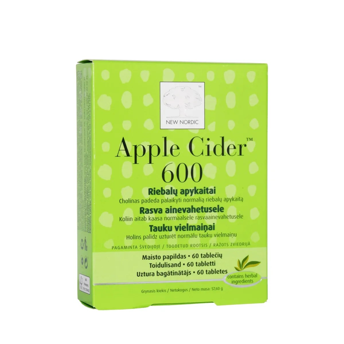 NEW NORDIC APPLE CIDER TBL 600MG N60 - Tootepilt
