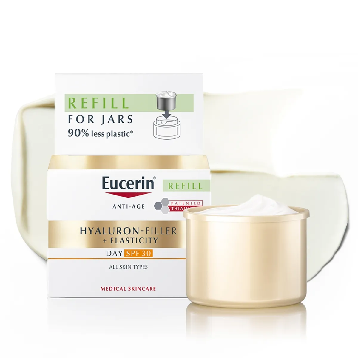 EUCERIN HYALURON FILLER+ELASTICITY PÄEVAKREEM 50ML TÄITEPAKK - Tootepilt