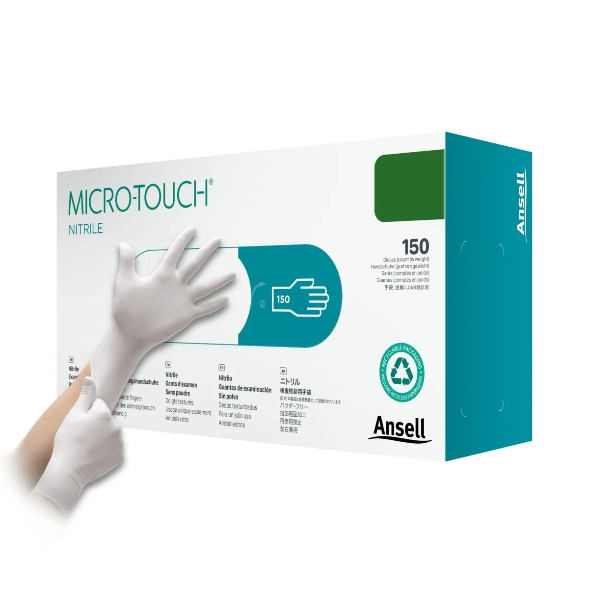 KINDAD MICRO-TOUCH NITRILE WHITE PF PROTS L N150 - Tootepilt