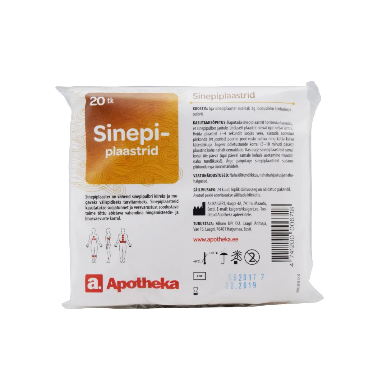 A. SINEPIPLAASTER N20 - Tootepilt 1
