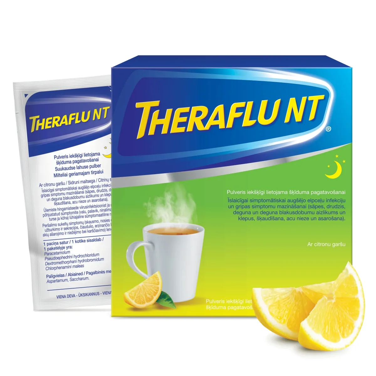 THERAFLU NT 1000MG+4MG+60MG+30MG N10 SUUKAUDSE LAHUSE PULBER - Tootepilt