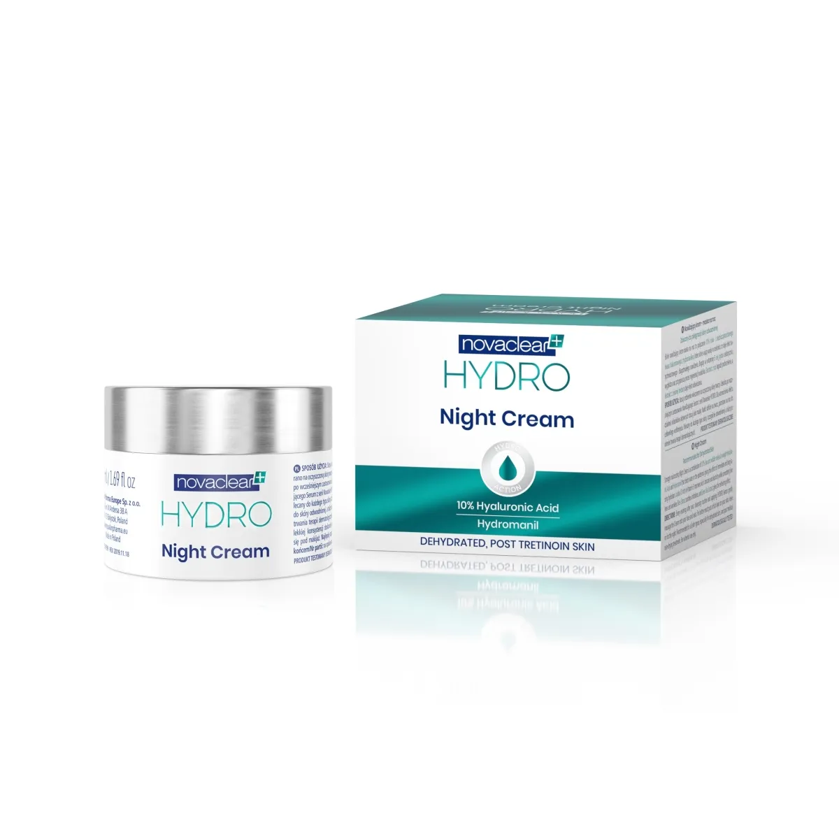 NOVACLEAR HYDRO ÖÖKREEM HÜALUROONHAPPEGA 50ML - Tootepilt