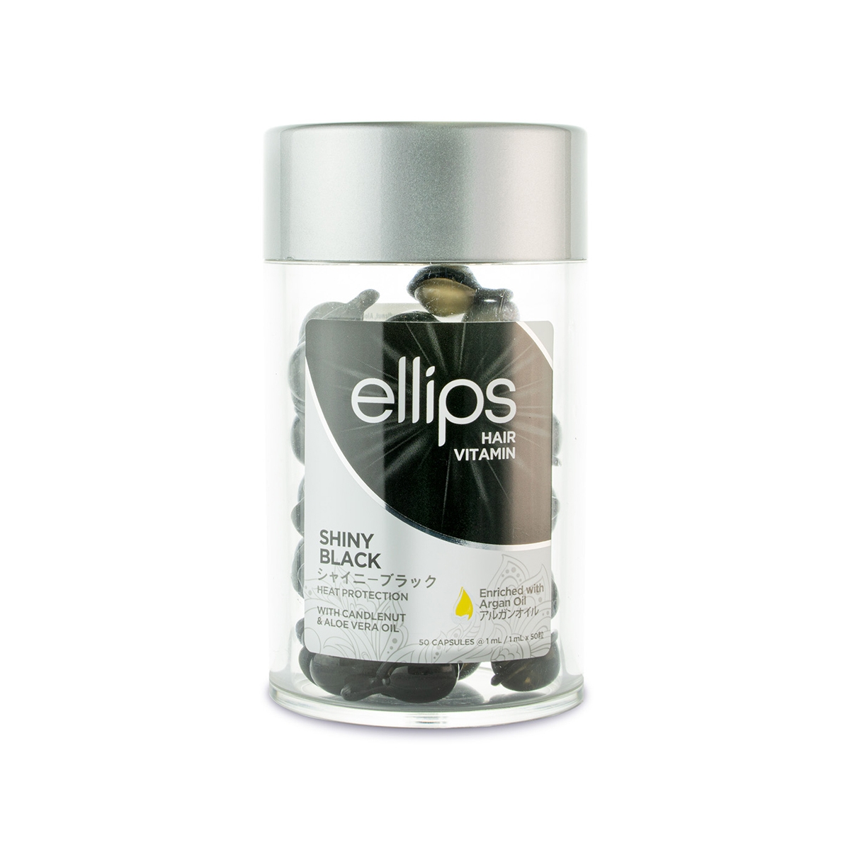 ELLIPS SHINY BLACK JUUKSEVITAMIINID PEALEMÄÄRITAVAD 1ML N50 - Tootepilt 1
