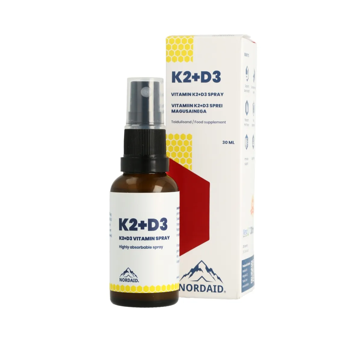 NORDAID K2+D3 VITAMIIN SUUKAUDNE SPREI 100MCG+4000IU 30ML - Tootepilt