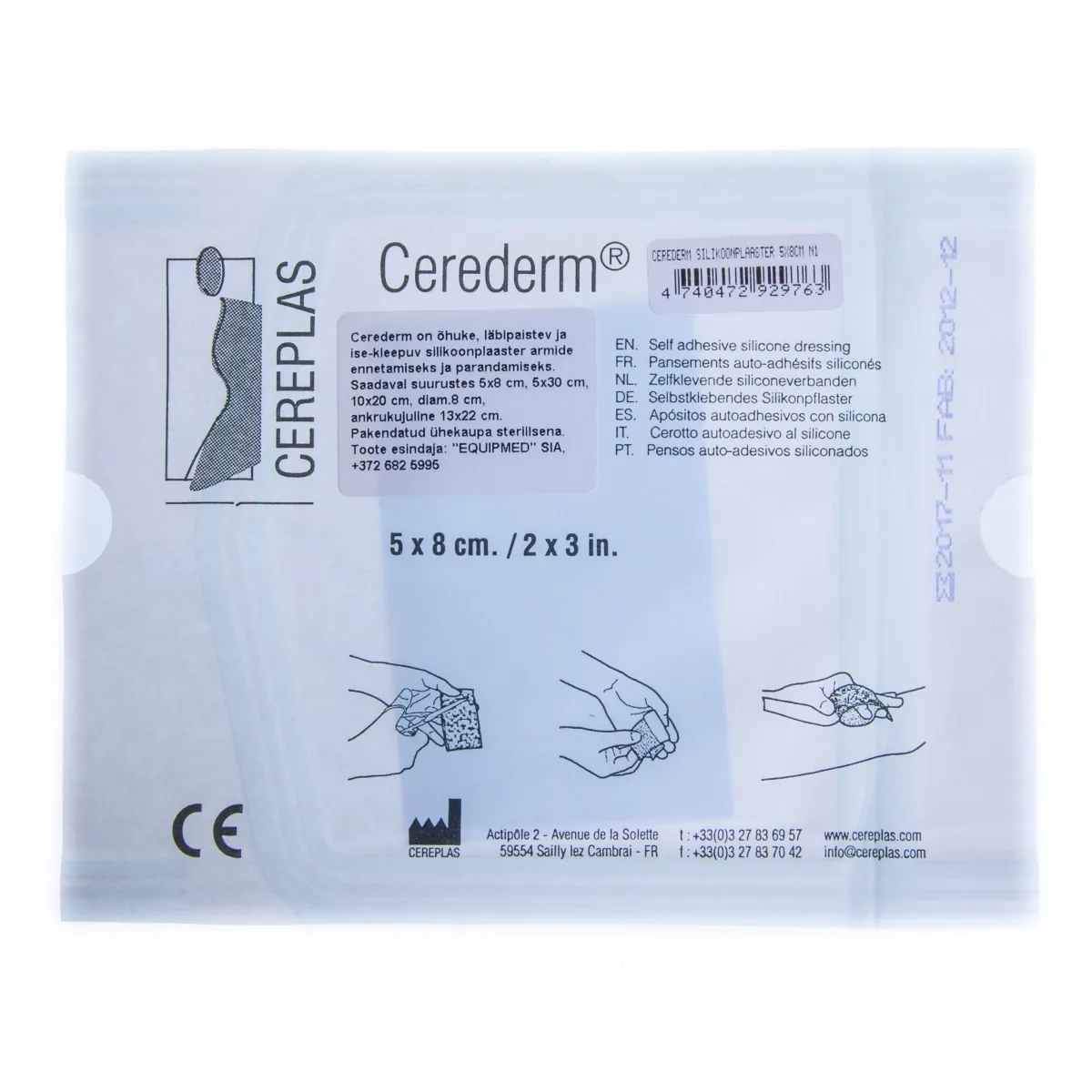 CEREDERM SILIKOONPLAASTER 5X8CM N1 - Tootepilt