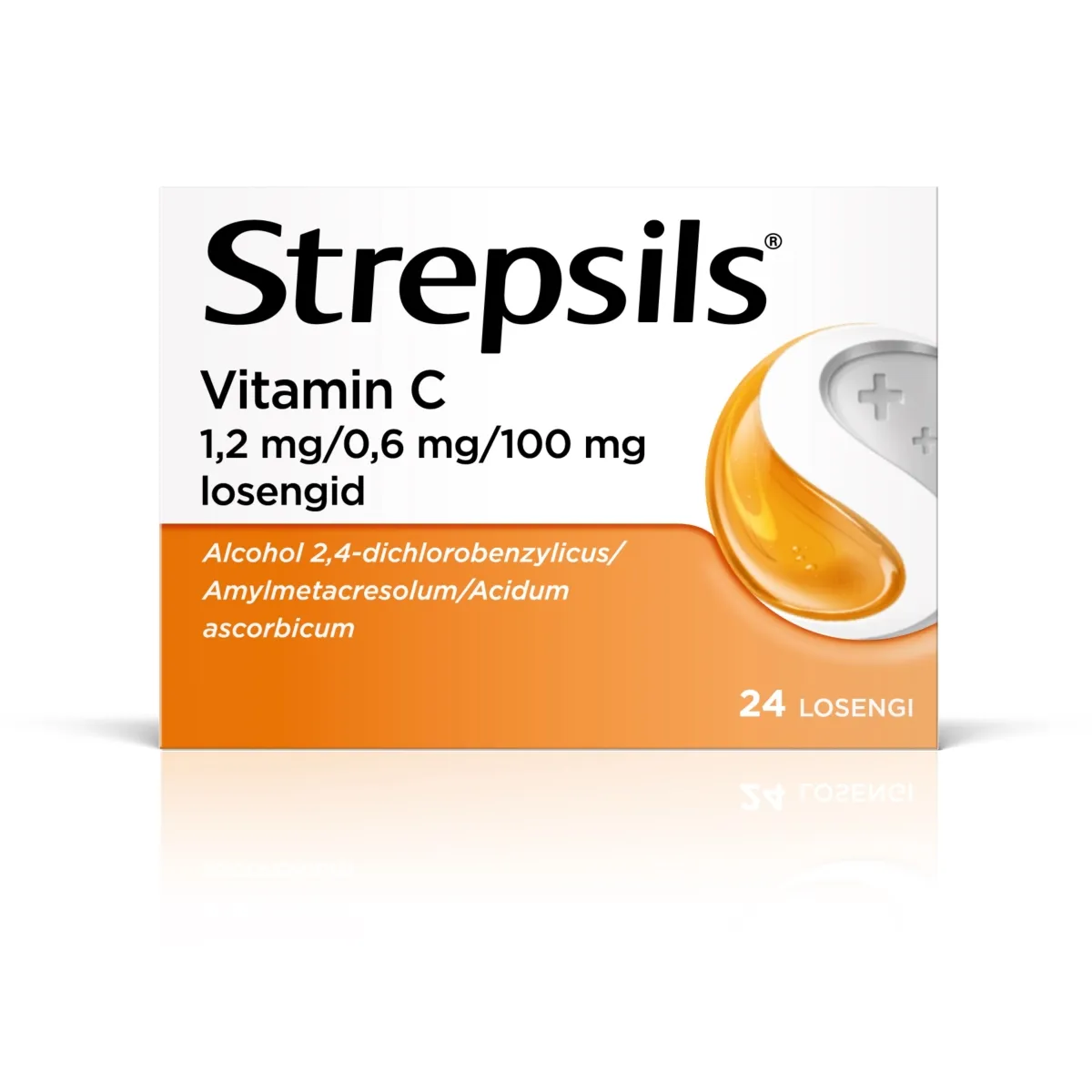 STREPSILS VITAMIN C 100MG 0,6MG+1,2MG+100MG N24 LOSENG - Tootepilt