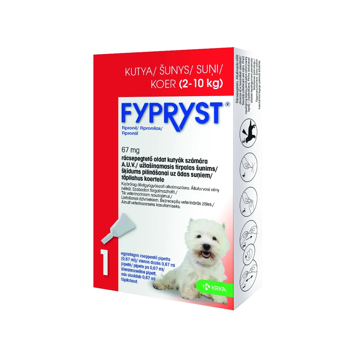 FYPRYST TÄPILAHUS 67MG/0,67ML 0,67ML N1 (2-10KG) - Tootepilt