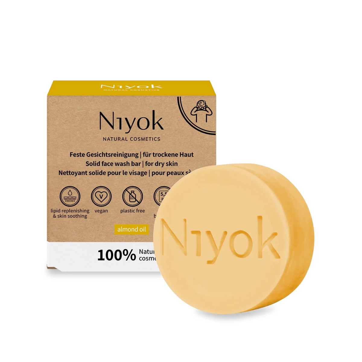 NIYOK TAHKE NÄOPUHASTUSVAHEND KUIVALE NAHALE 80G - Tootepilt