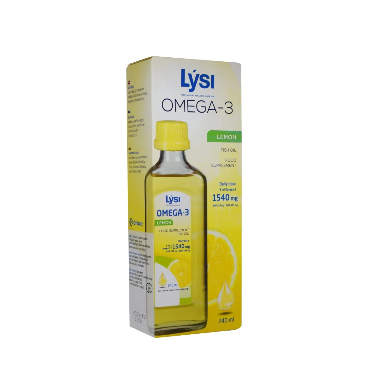LYSI OMEGA-3 KALAÕLI SIDRUNIMAITSELINE 240ML - Tootepilt
