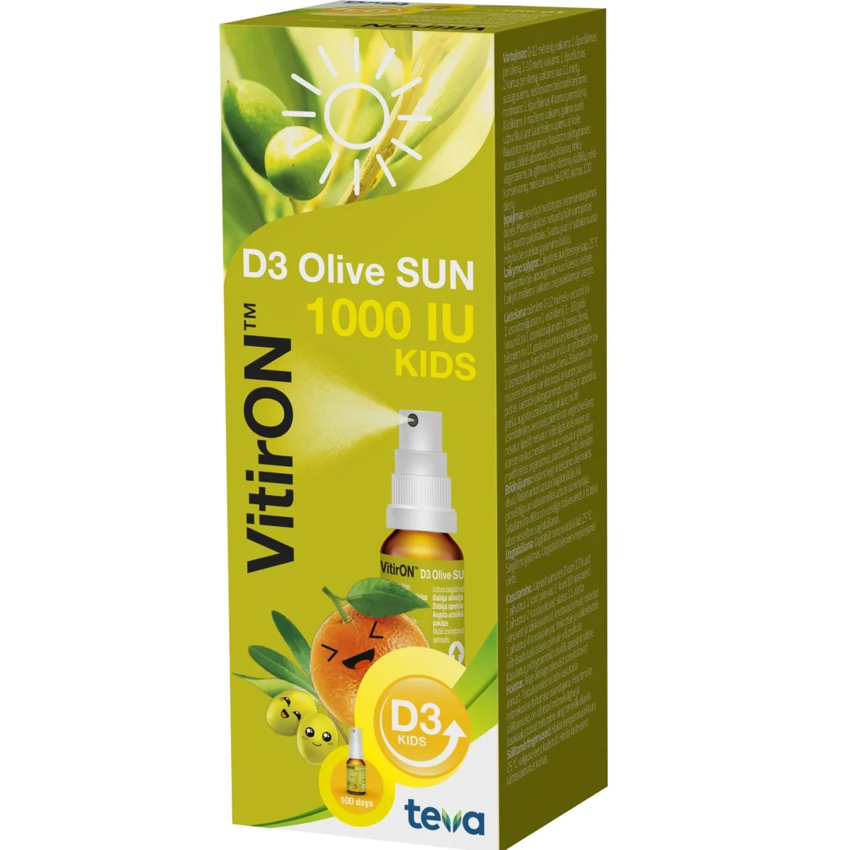 VITIRON D3 OLIVE SUN SPREI 1000IU 10ML - Tootepilt
