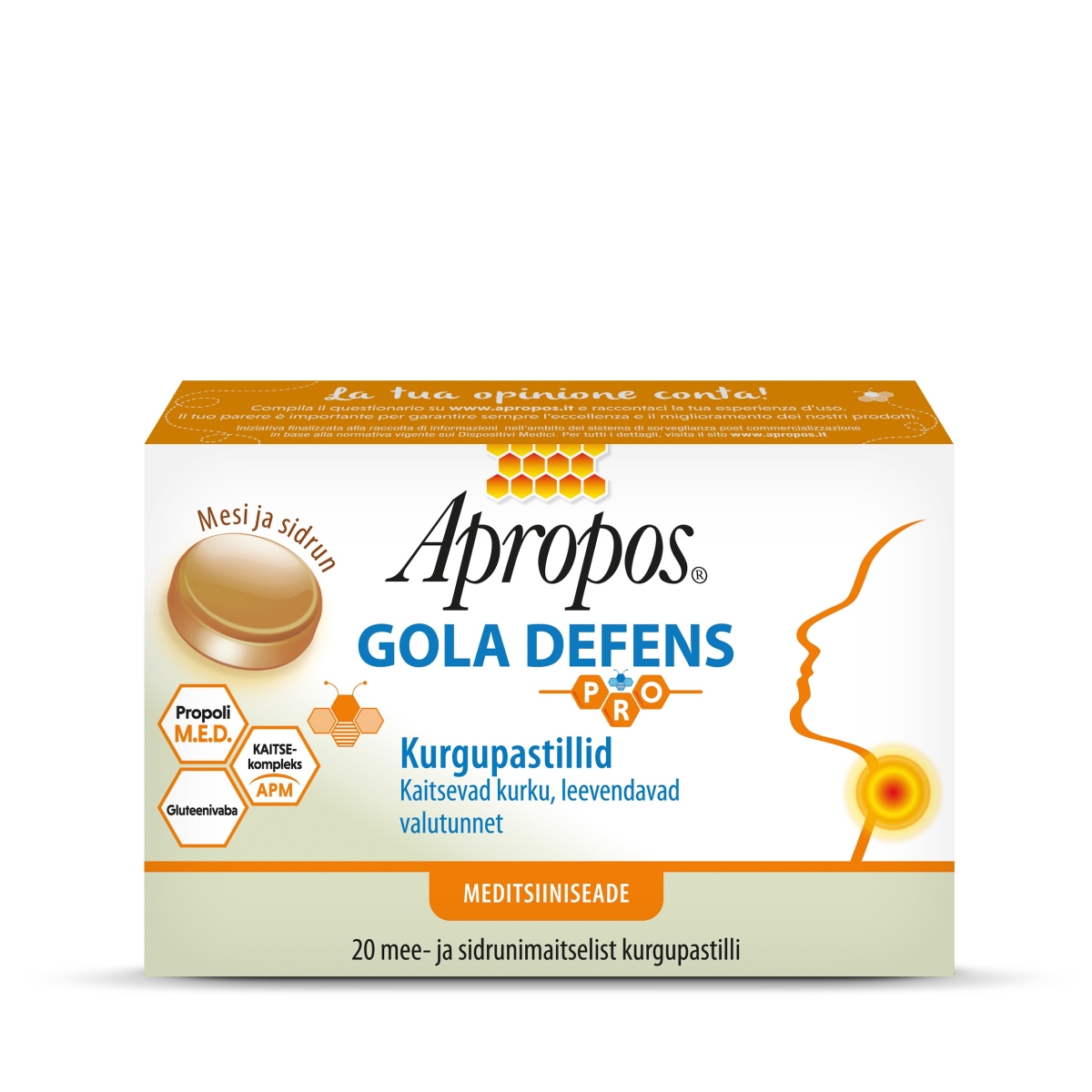 APROPOS GOLA DEFENS PASTILLID MESI JA SIDRUN N20 - Tootepilt