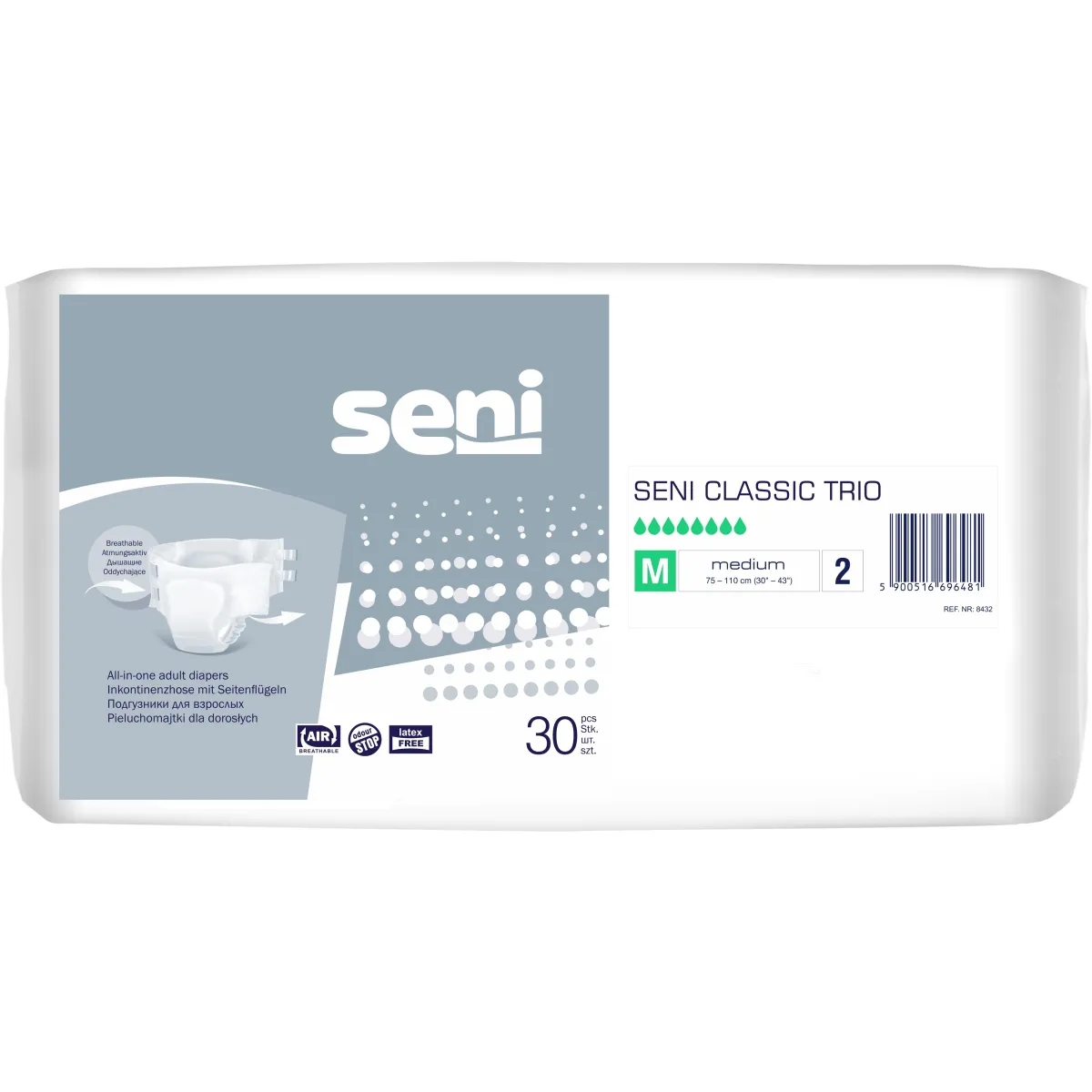 SENI CLASSIC TRIO PÜKSMÄHE M 2900ML N30 - Tootepilt