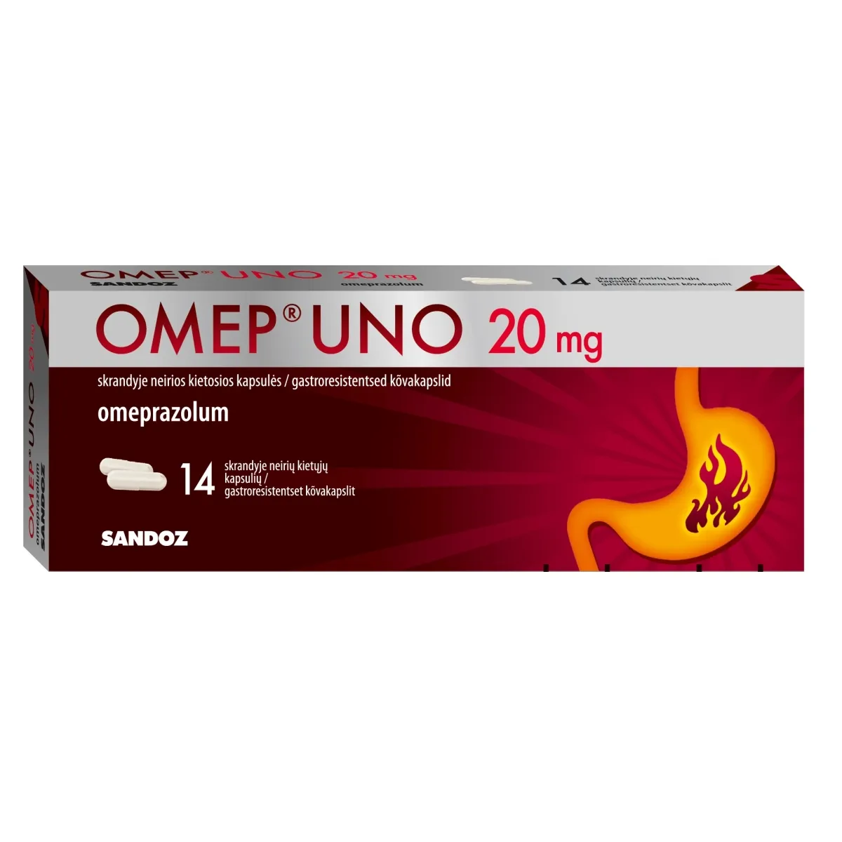 OMEP UNO GASTRORESIST KAPSEL 20MG N14 - Tootepilt