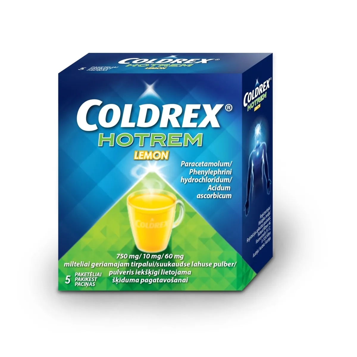 COLDREX HOTREM LEMON 750+10+60MG N5 SUUKAUDSE LAH PLV - Tootepilt