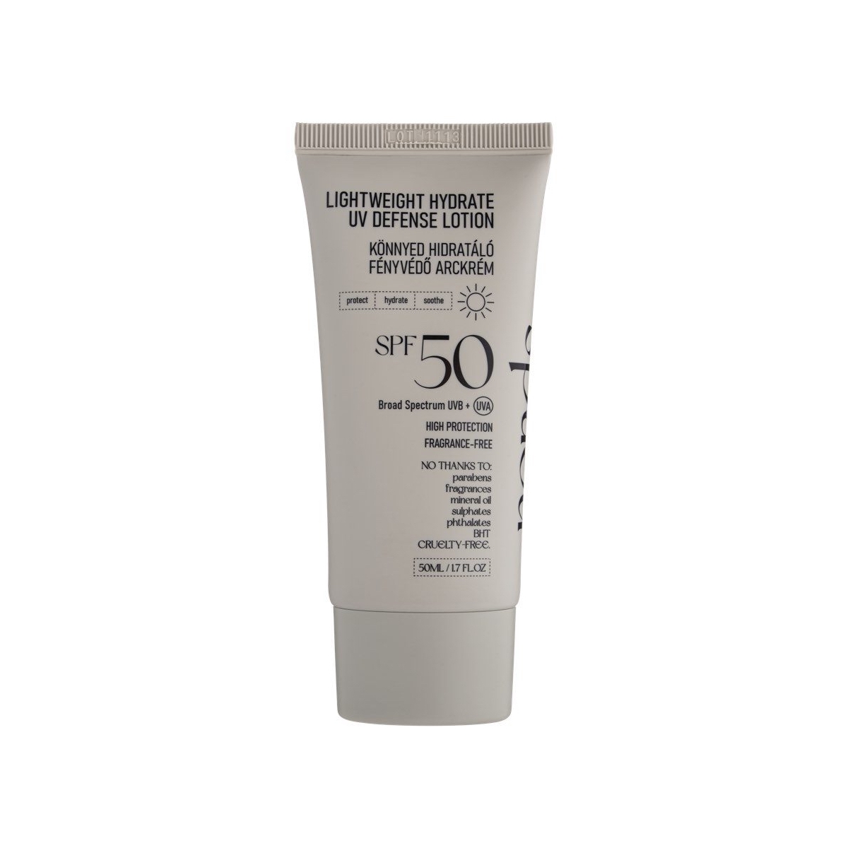 NERDS PÄIKESEKAITSE LOSJOON NÄOLE KERGE JA NIISUTAV SPF50 50ML - Tootepilt