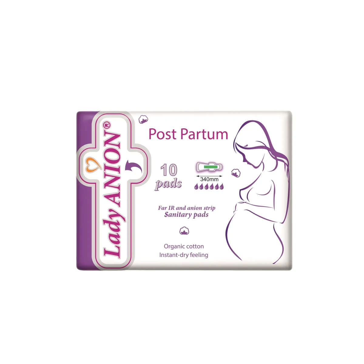 LADY ANION POST PARTUM HÜGIEENISIDEMED SÜNNITUSJÄRGSED N10 - Tootepilt