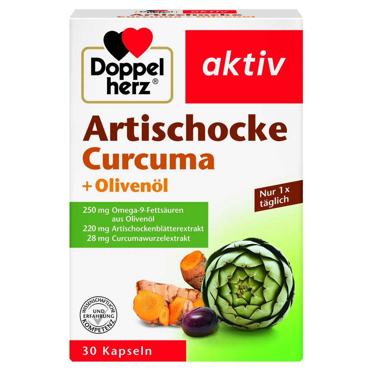 DOPPELHERZ AKTIV ARTISOKK+KURKUM+OLIIVIÕLI CAPS N30 - Tootepilt