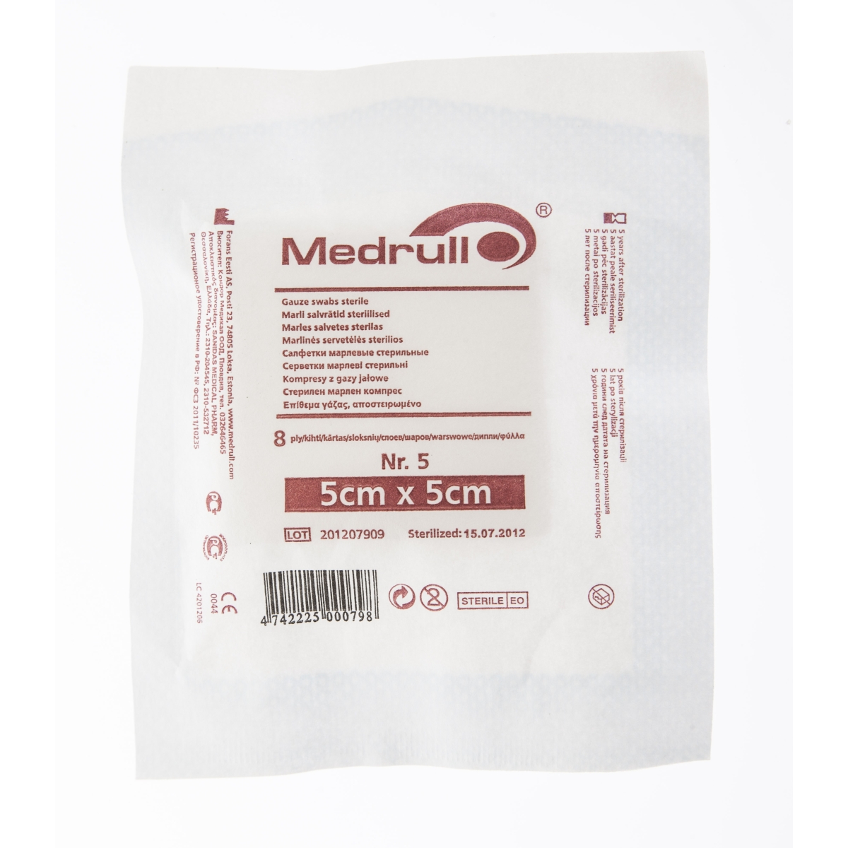 MARLI SALVRÄTIKUD STERIILSED 5X5CM N5 (MEDRULL) - Tootepilt
