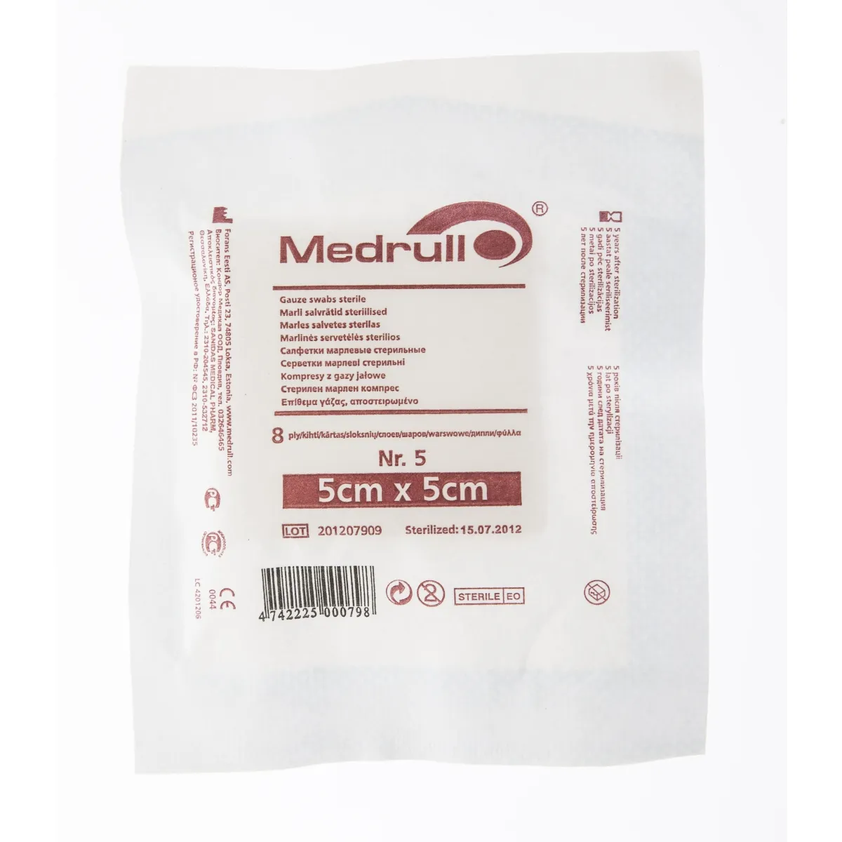 MARLI SALVRÄTIKUD STERIILSED 5X5CM N5 (MEDRULL) - Tootepilt