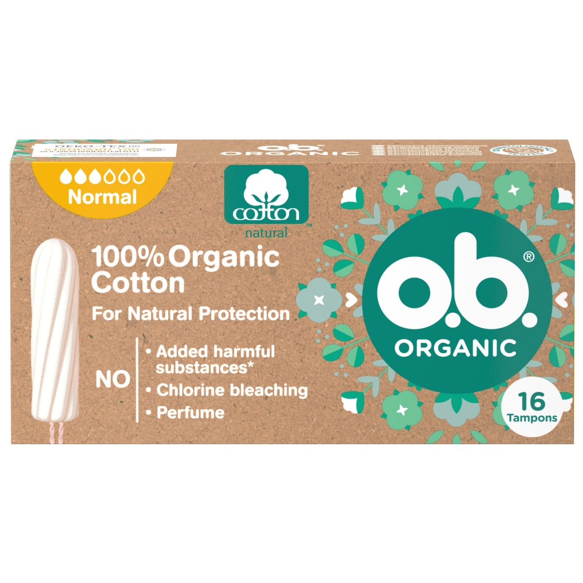 O.B. HÜG TAMPOONID ORGANIC NORMAL N16 - Tootepilt