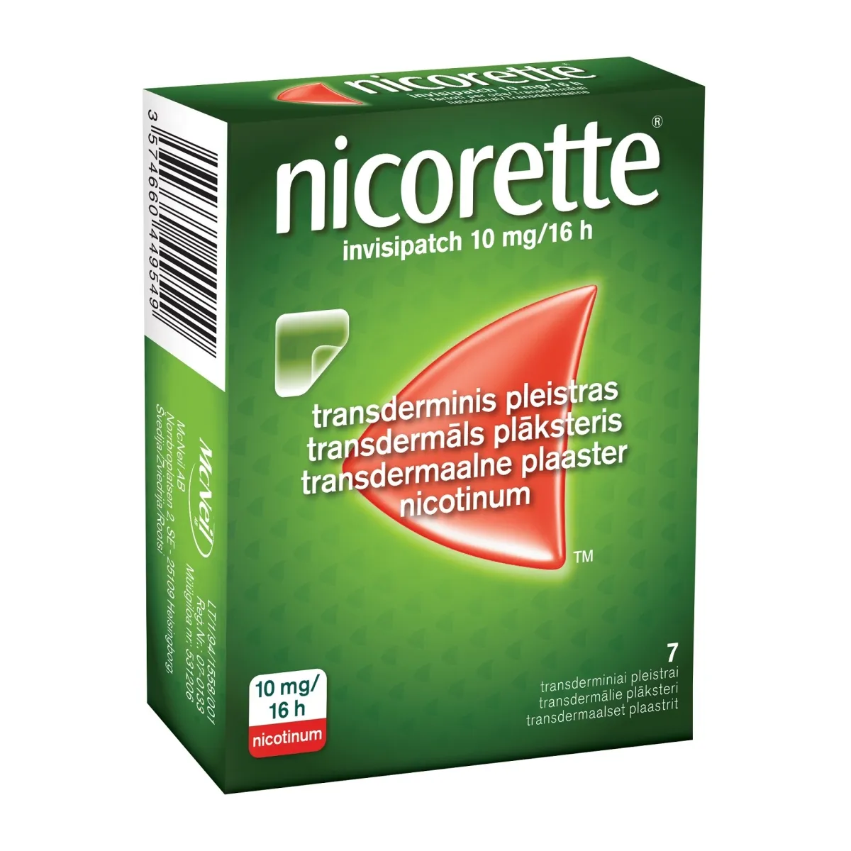 NICORETTE INVISIPATCH TDP 10MG/16H N7 - Tootepilt