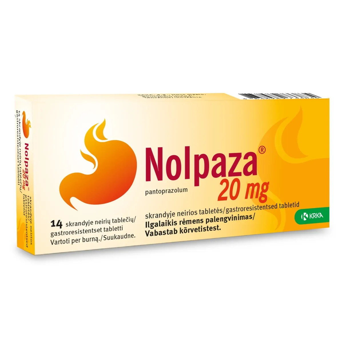 NOLPAZA GASTRORESISTENTNE TBL 20MG N14 - Tootepilt