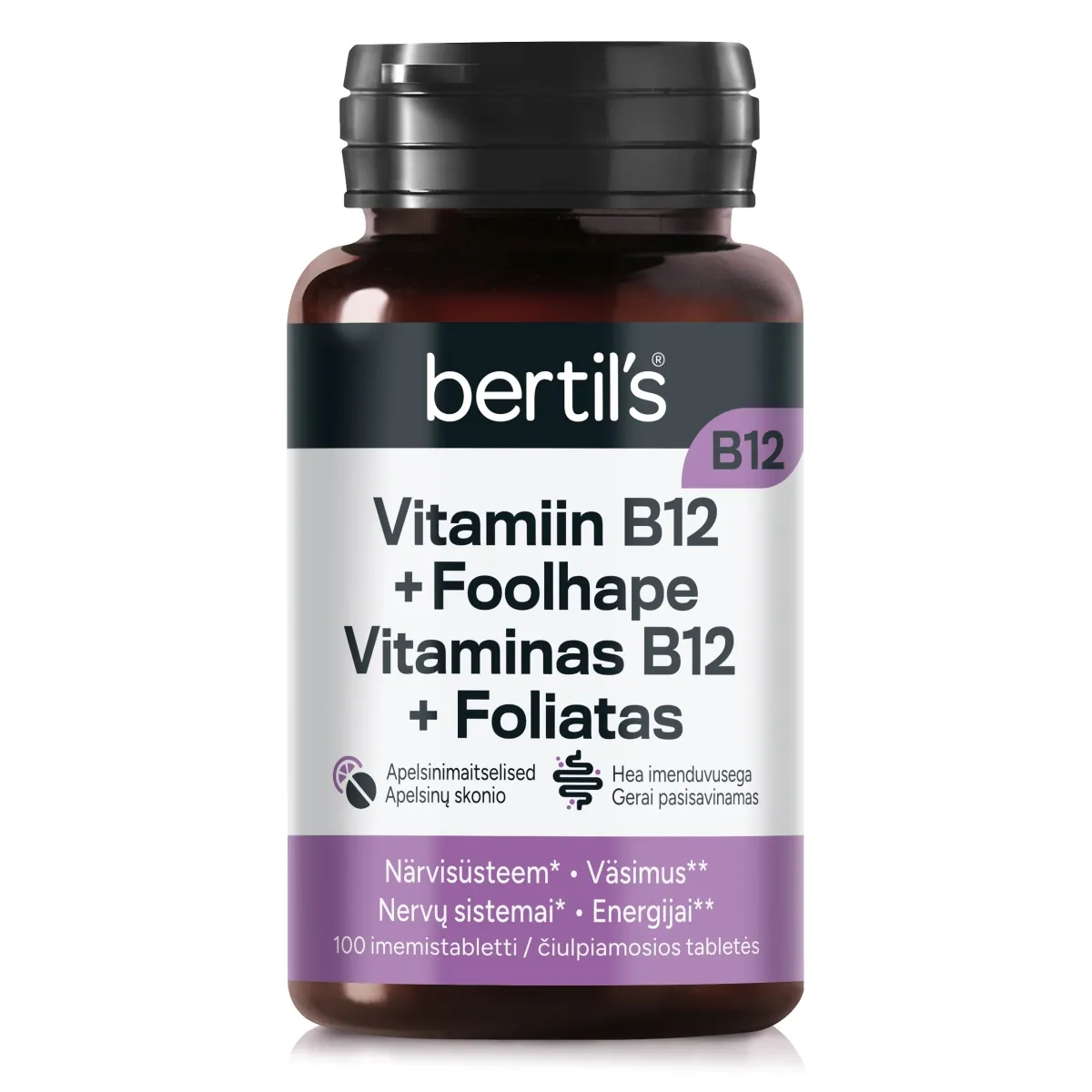 BERTILS VITAMIN B12+FOOLHAPE IMEMISTBL N100 - Tootepilt