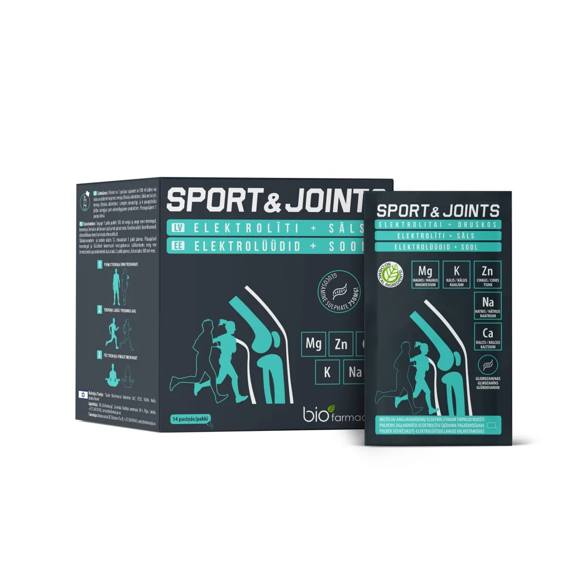 BIO MAGNEESIUM+BIO KAALIUM SPORT&JOINTS PULBER N14 UUS - Tootepilt