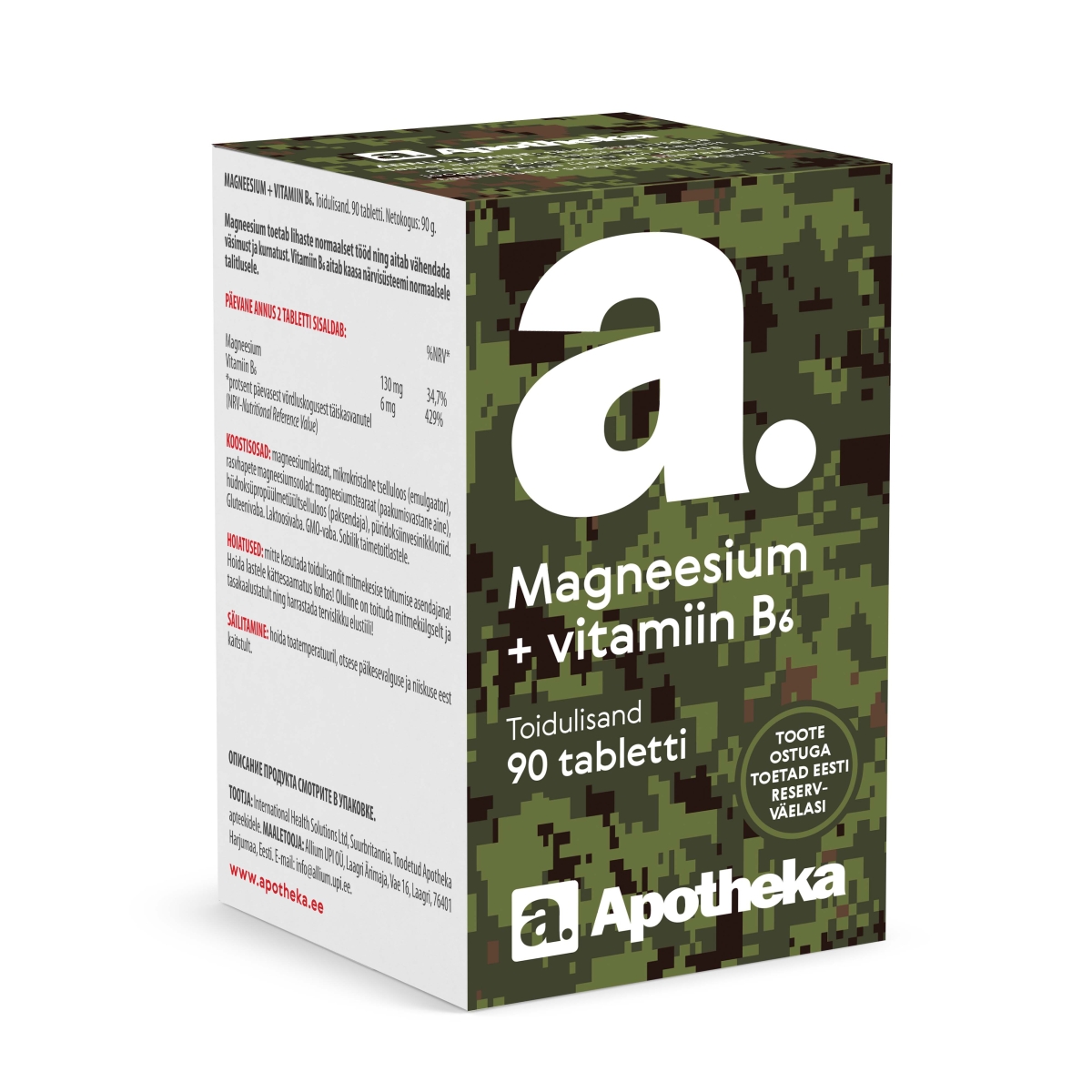 A. MAGNEESIUM +VITAMIIN B6 TBL N90 - Tootepilt 1