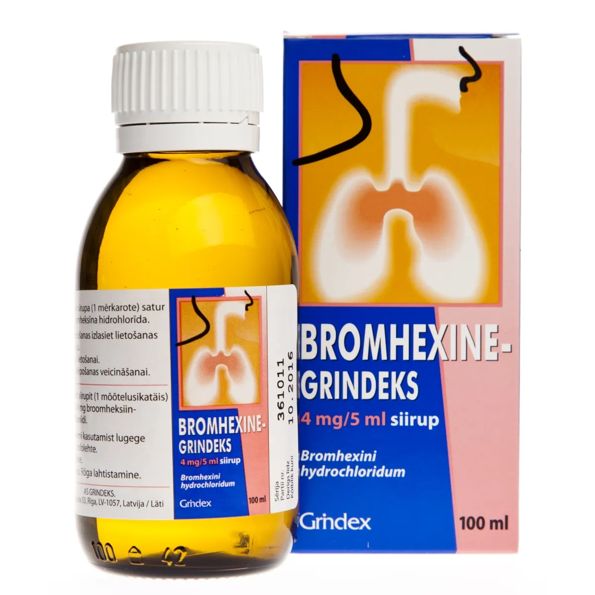 BROMHEXINE-GRINDEKS SIIRUP 0,8MG/ML 100ML N1 - Tootepilt