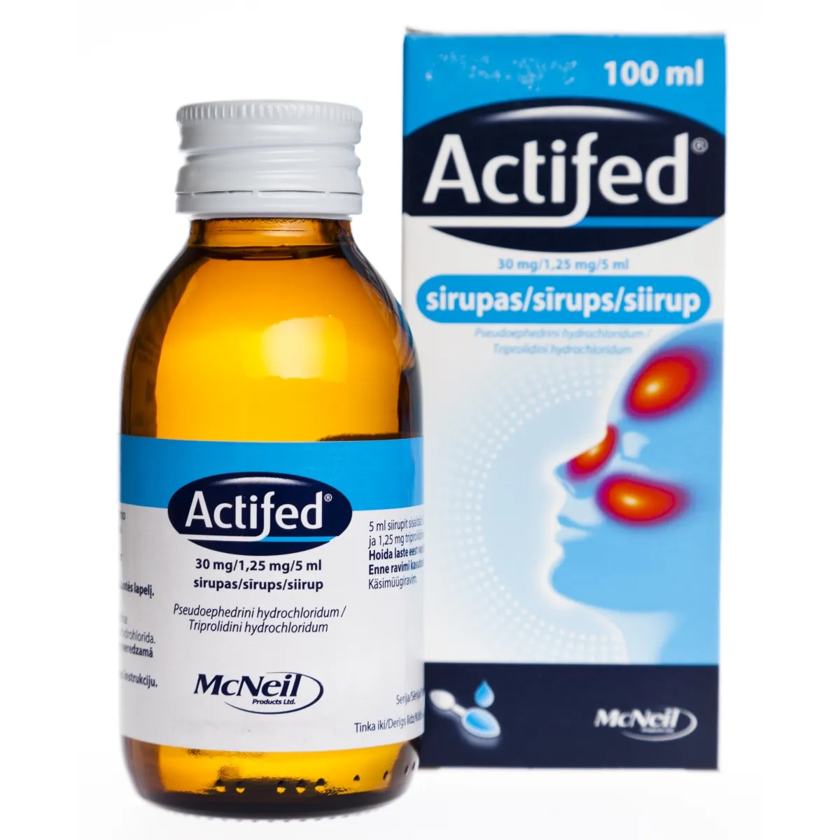 ACTIFED SIIRUP 6MG+0,25MG/ML 100ML - Tootepilt