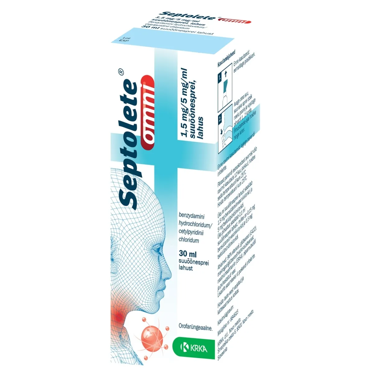 SEPTOLETE OMNI SUUÕÕNESPREI 1,5MG+5MG/ML 30ML - Tootepilt