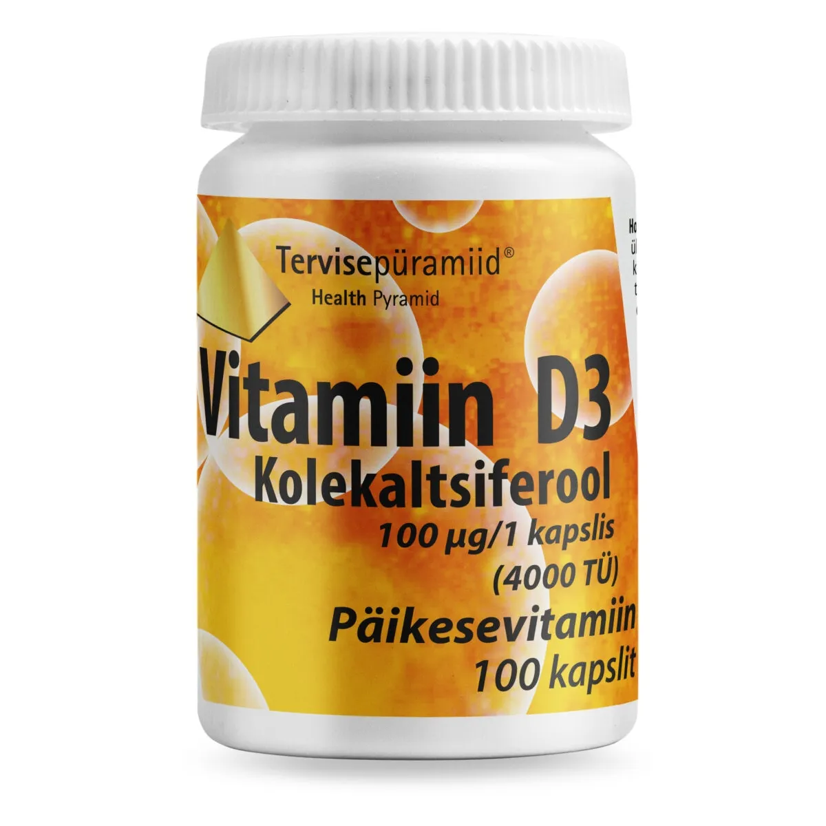 TERVISEPÜRAMIID VITAMIIN D3 KAPSLID 100MCG N100 - Tootepilt