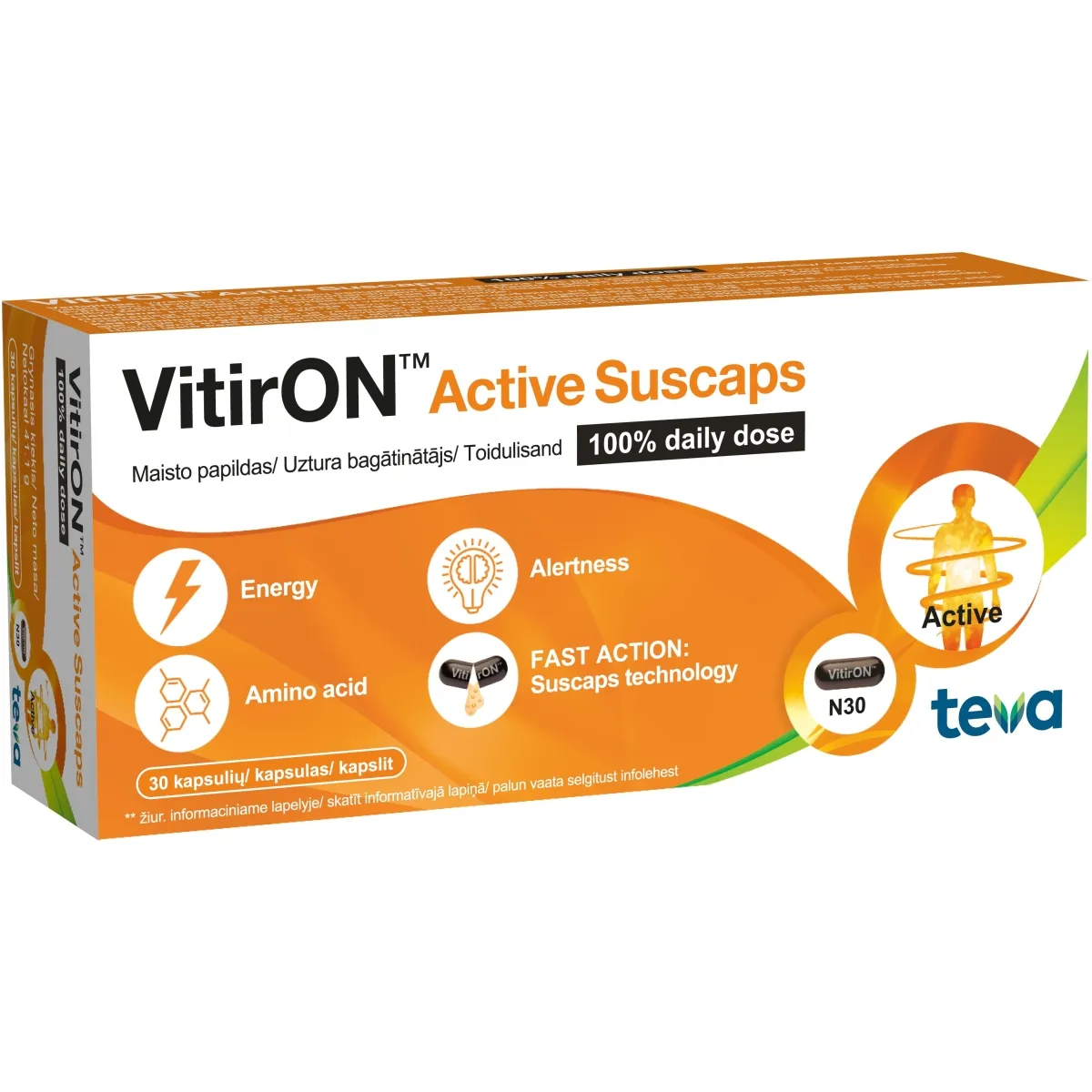 VITIRON ACTIVE SUSCAPS KAPSLID N30 - Tootepilt