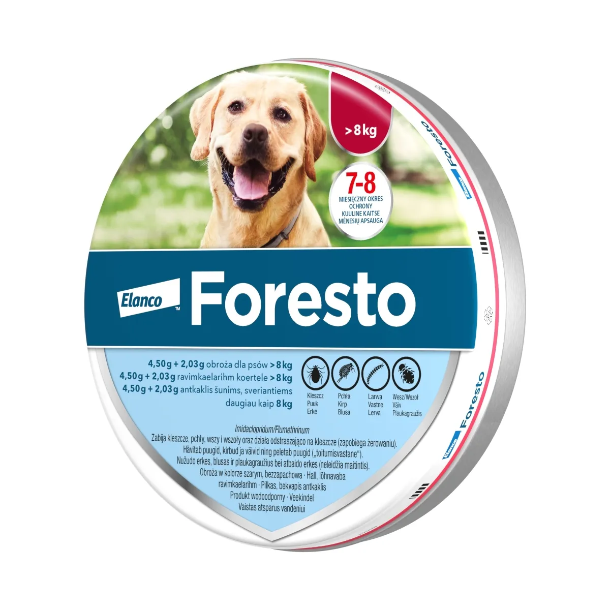 FORESTO RAVIMKAELARIHM 4,50G+2,03G/45G (70CM) N1 (KOER >8KG) - Tootepilt
