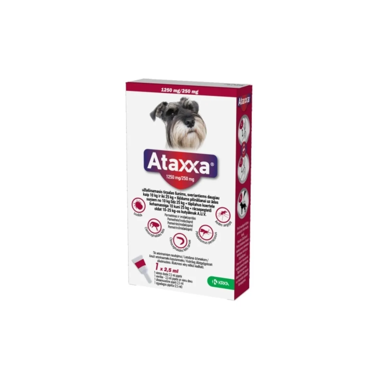 ATAXXA TÄPILAHUS 1250MG+250MG/2,5ML N1 (10-25KG) - Tootepilt