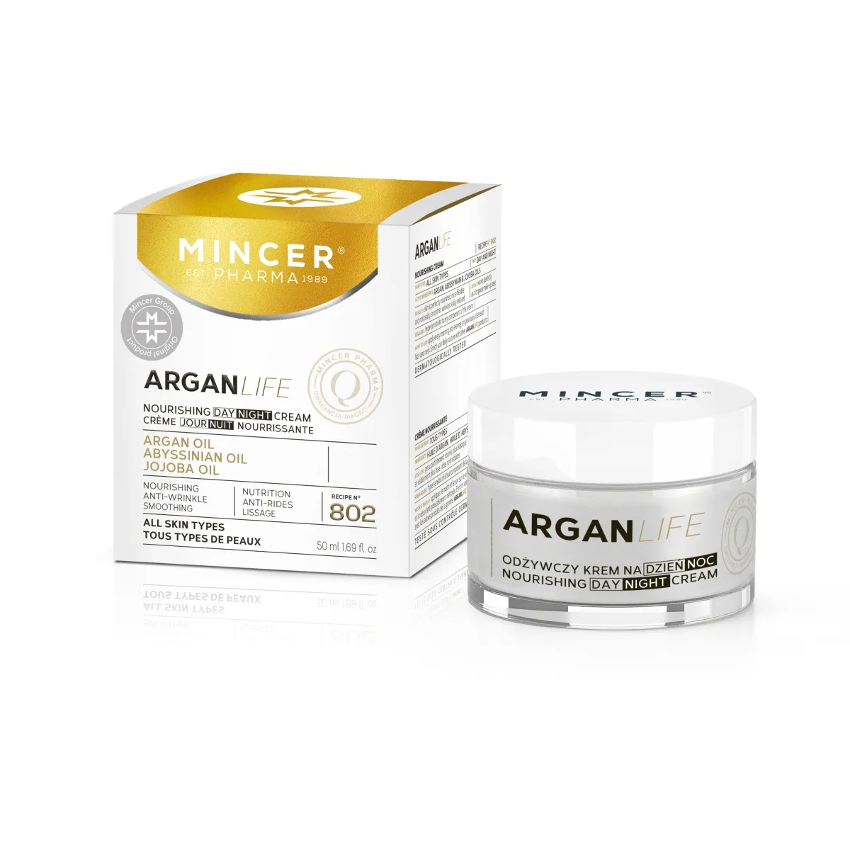 MINCER PHARMA ARGAN LIFE PÄEVA- JA ÖÖKREEM NIISUTAV 50ML - Tootepilt 1