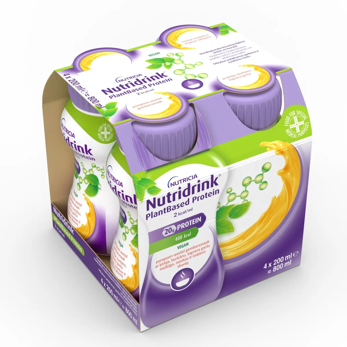 NUTRIDRINK PLANTBASED PROTEIN 2.0 KÕRVITS-PORGAND-INGVER 200ML N4 - Tootepilt